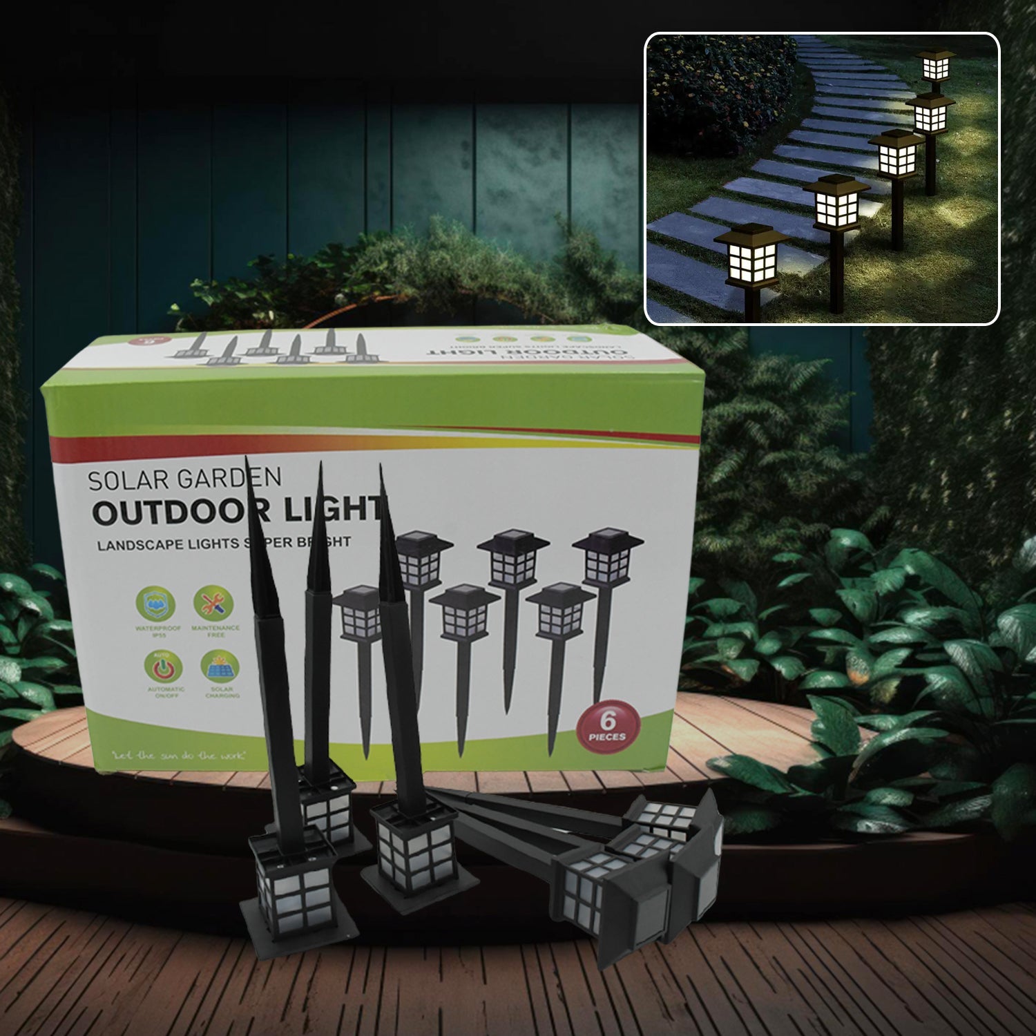 1493 Big Solar Outdoor Lights, 6 Pack Waterproof Solar Pathway Lights, 10 Hrs Long-Lasting LED Landscape Lighting Solar Garden Lights, Solar Lights for Walkway Path Driveway Patio Yard & Lawn (6 Pc Set) 1493 Big Solar Outdoor Lights, 6 Pack Waterproof Solar Pathway Lights, 10 Hrs Long-Lasting LED Landscape Lighting Solar Garden Lights, Solar Lights for Walkway Path Driveway Patio Yard & Lawn (6 Pc Set)